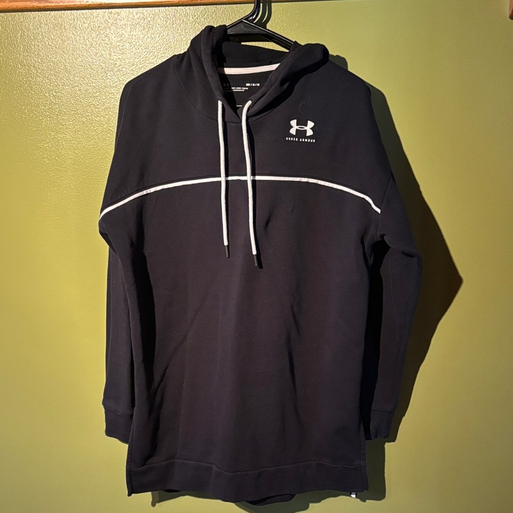 Under Armour Men's Black Hoodie with White Accents